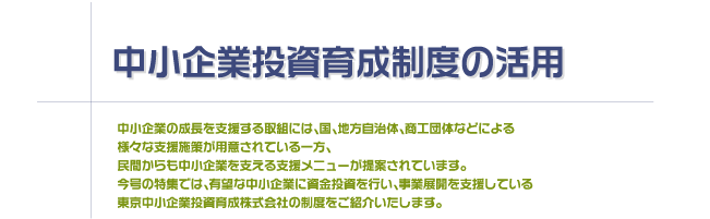 中小企業投資育成制度の活用