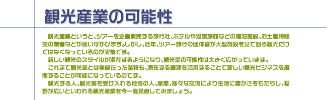 観光産業の可能性